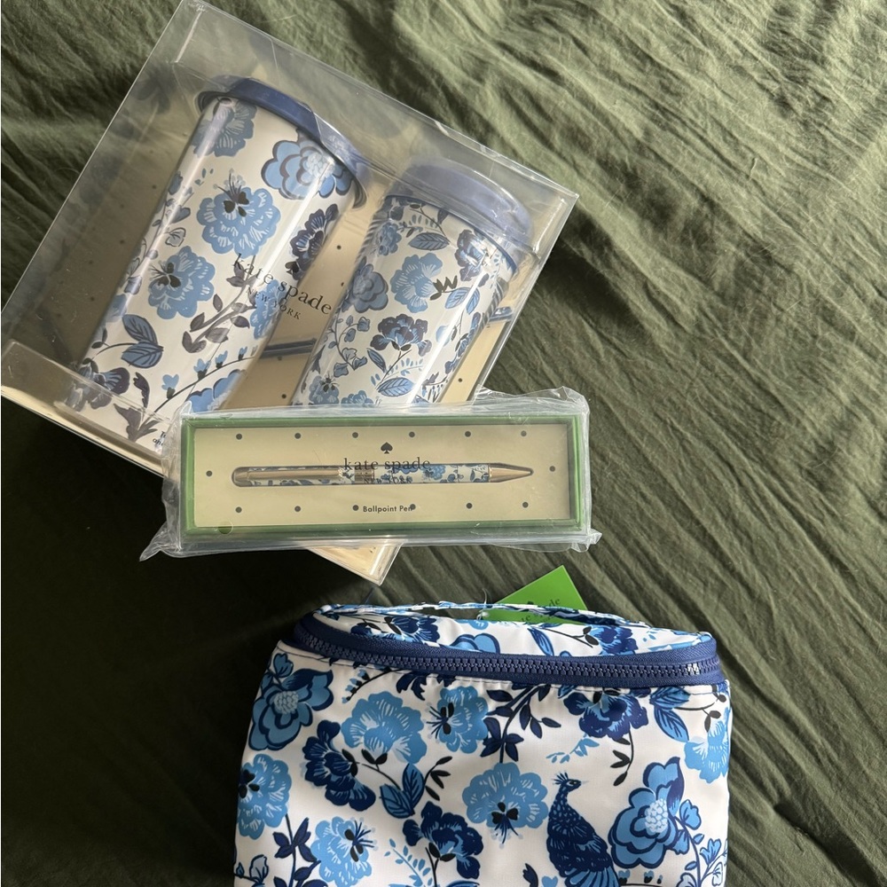 Kate Spade Matching Blue Floral Set